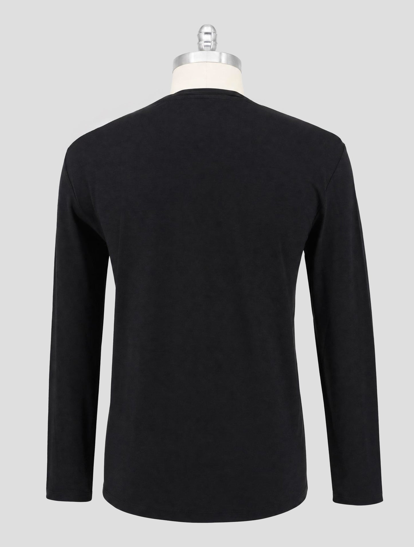 Kiton Black Cotton Sweater Crewneck