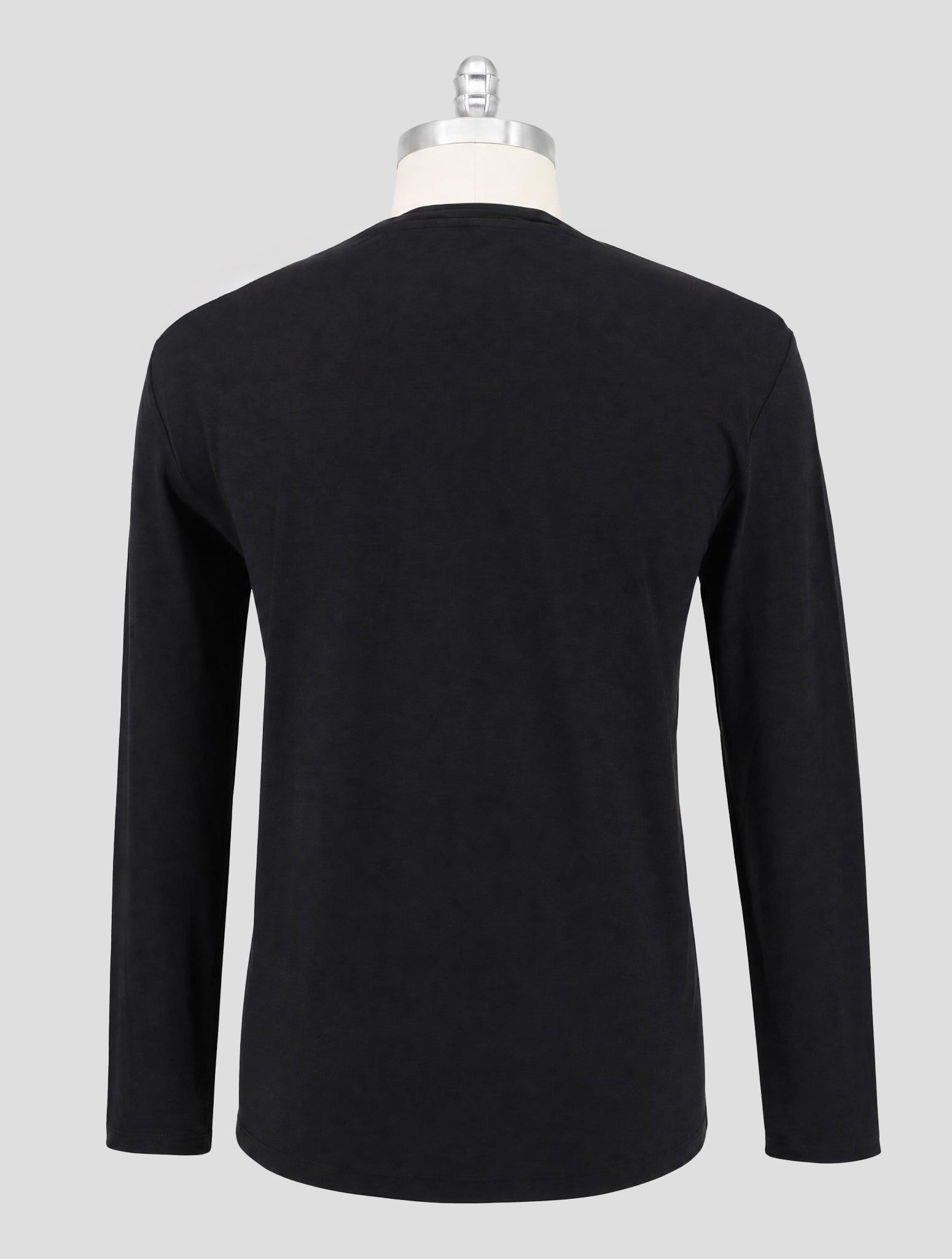 Kiton Black Cotton Sweater Crewneck