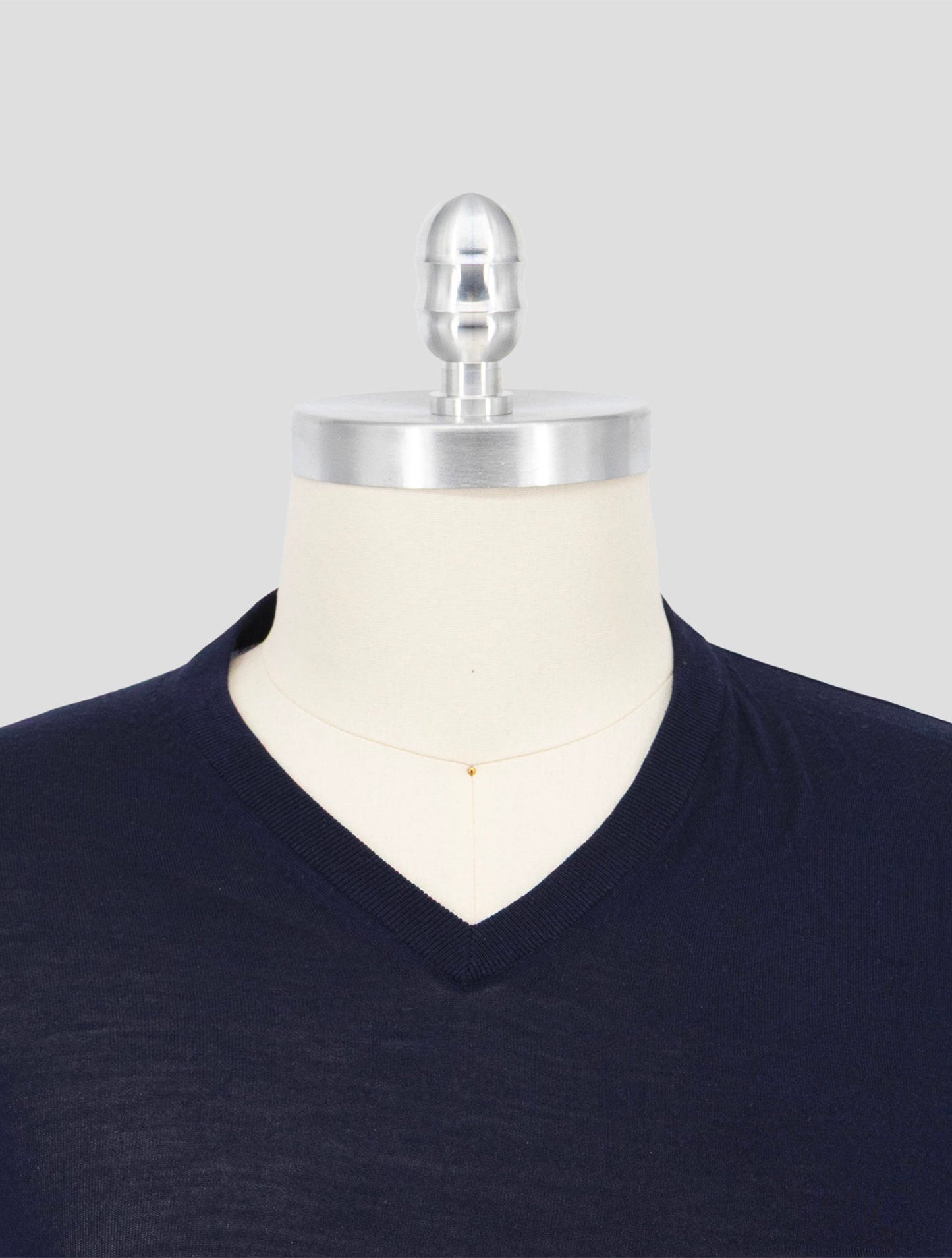 Kiton Blue Wool 14 Micron Sweater V-Neck