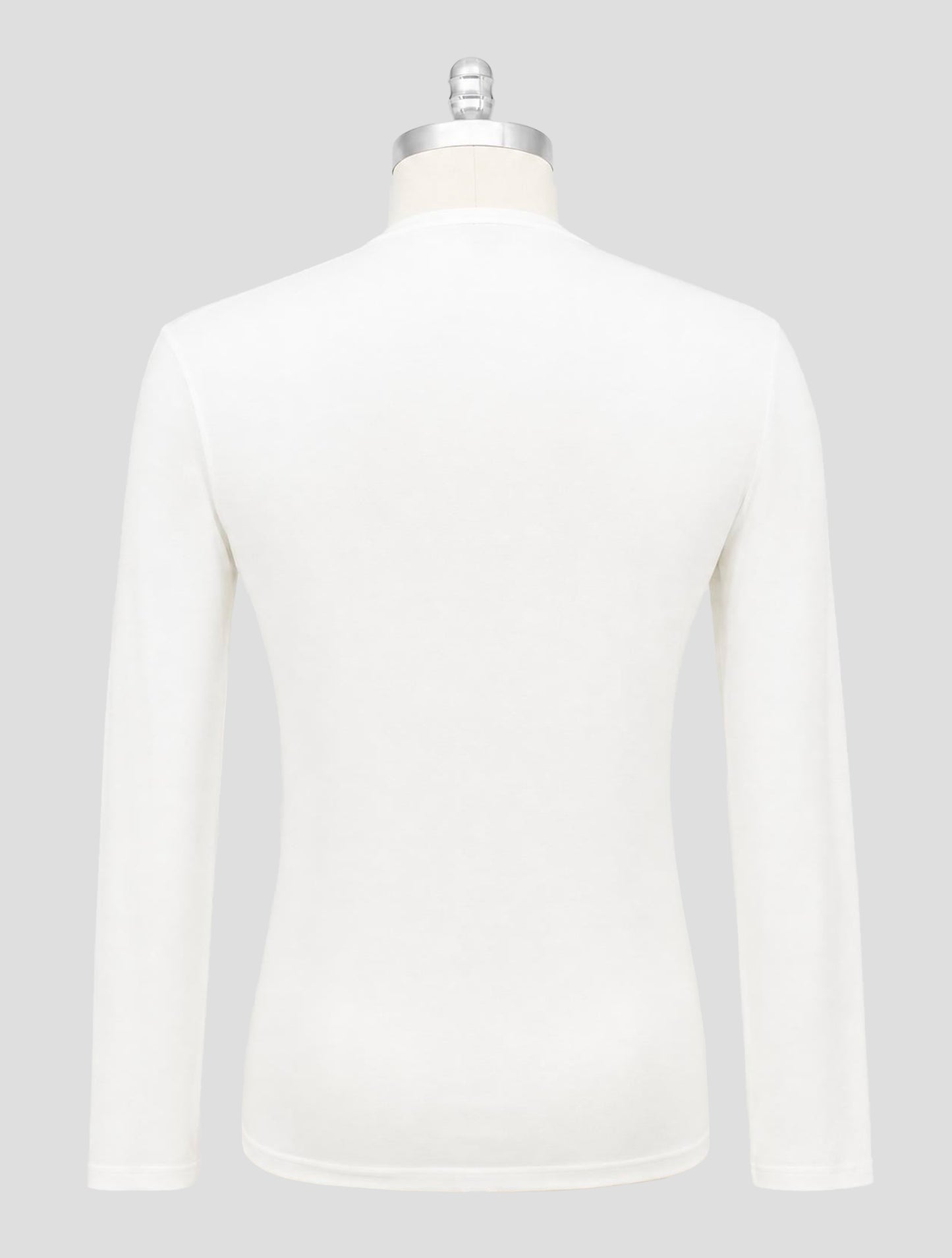Kiton White Cotton Cashmere T-Shirt Long Sleeve
