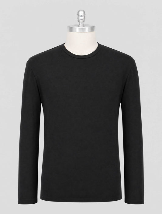 Kiton Blue Cotton Sweater Crewneck