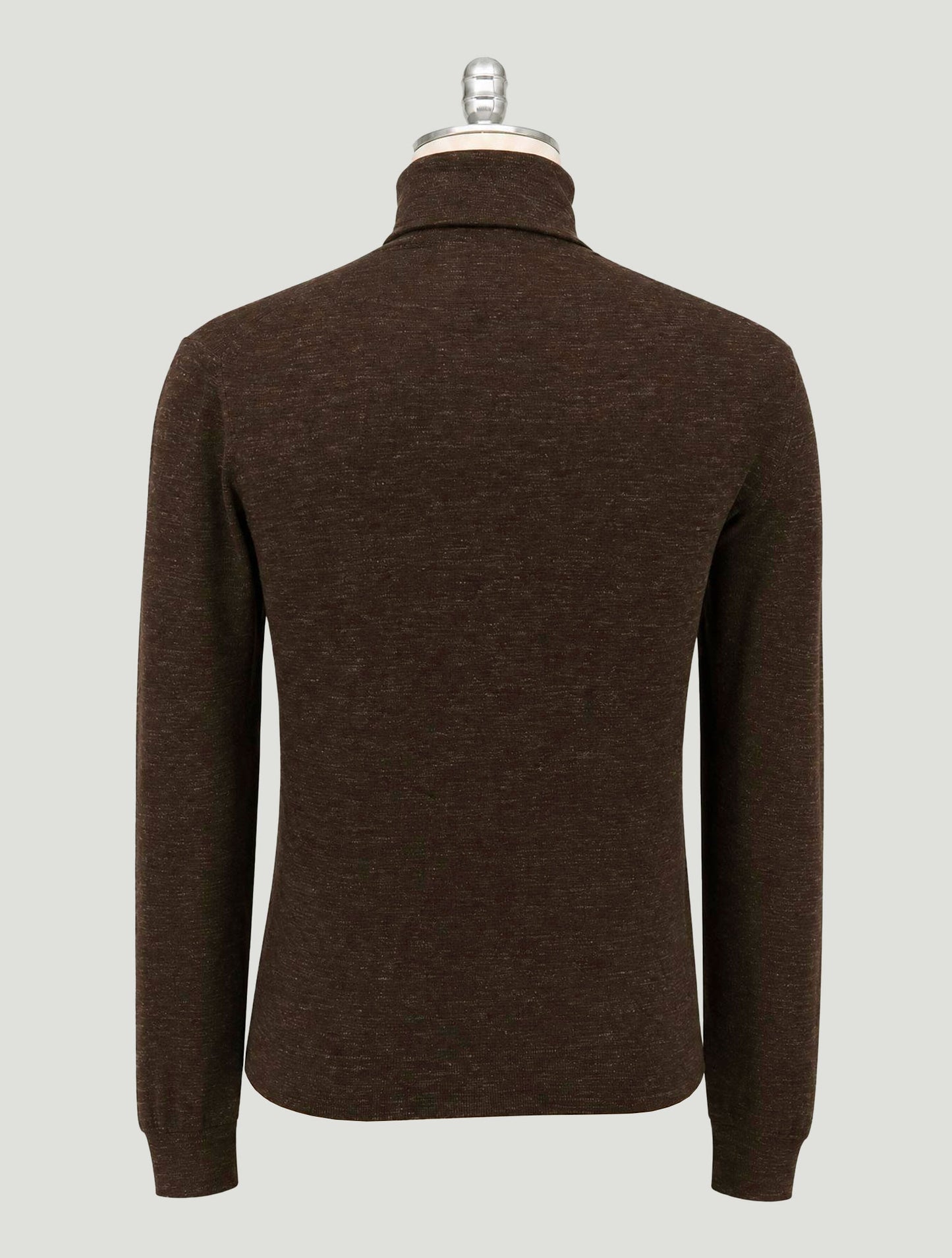 Kiton Brown Silk Cashmere Linen Sweater Turtleneck