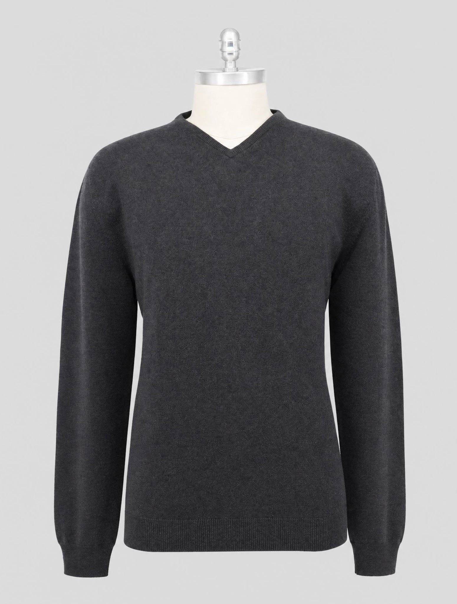 Kiton Gray Cashmere Sweater Half Zip