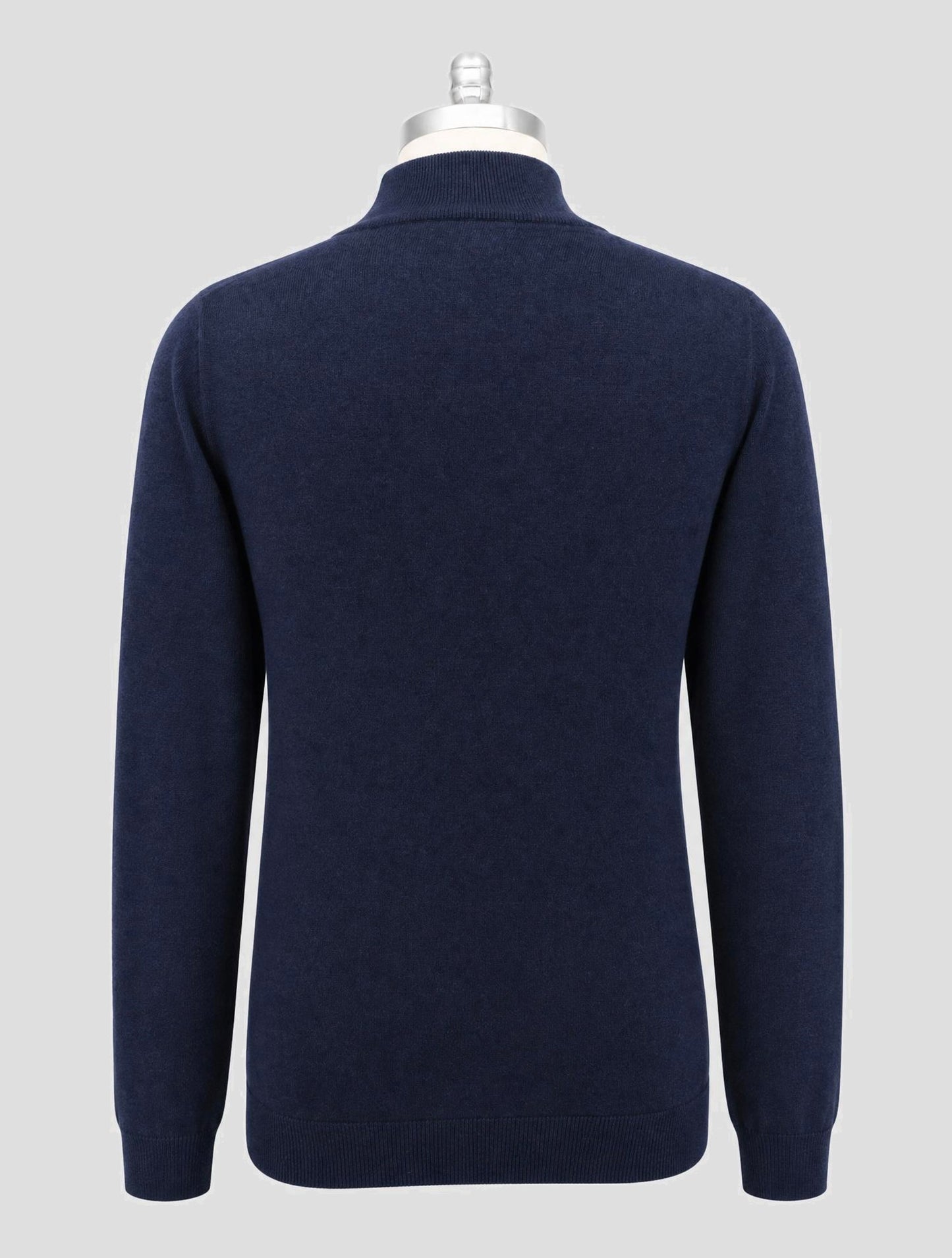 Kiton Blue Cashmere Sweater half Zip