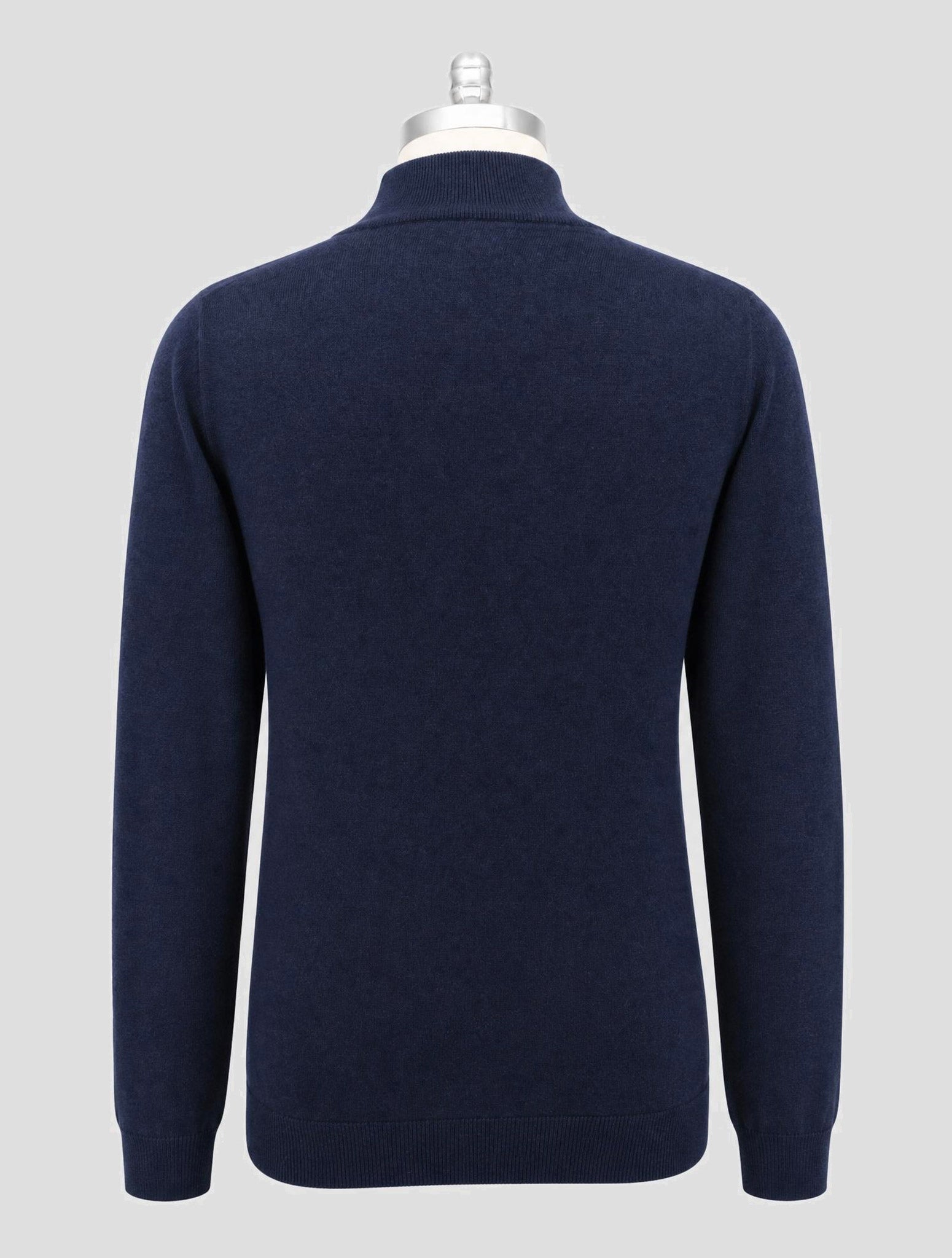 Kiton Blue Cashmere Sweater half Zip