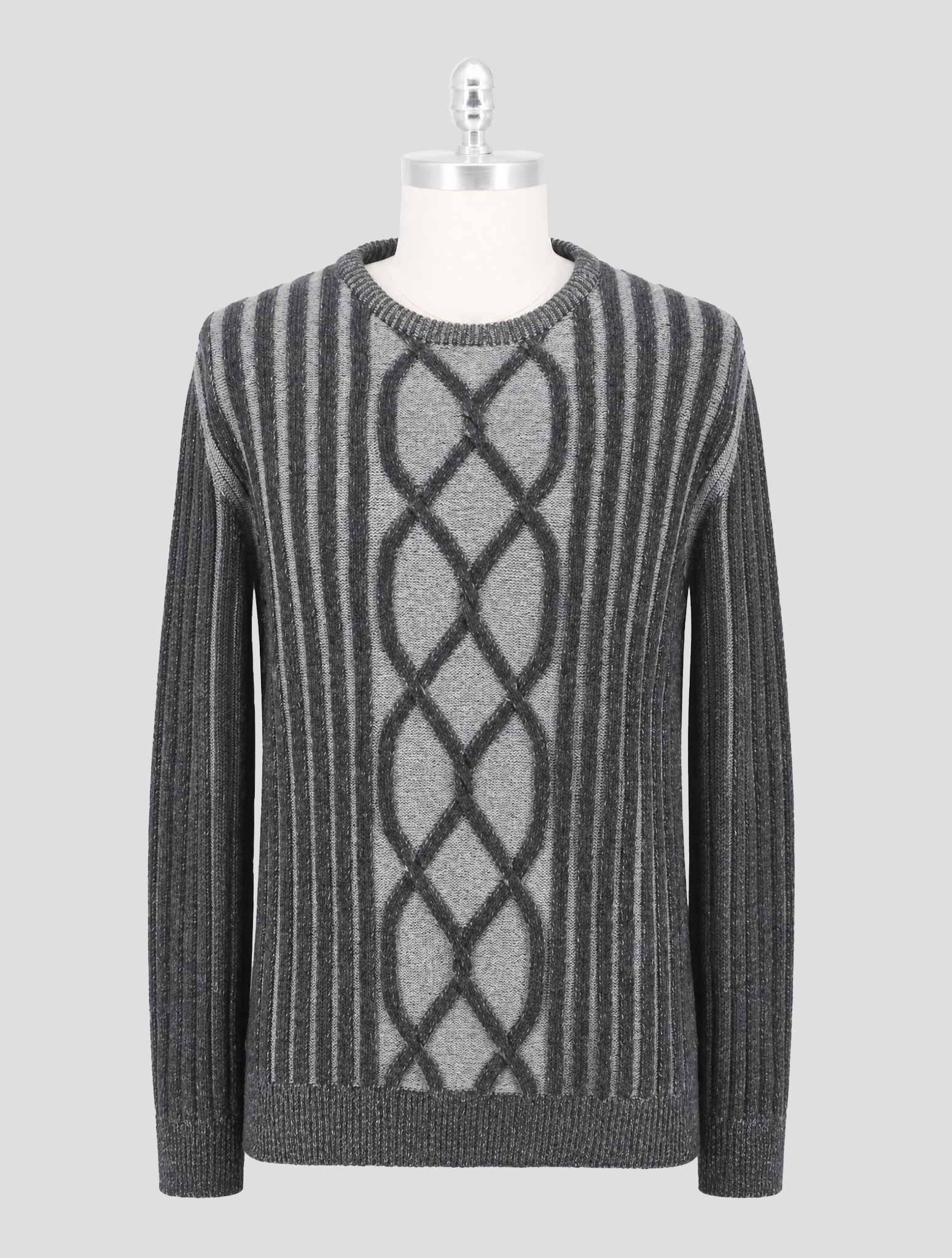 Kiton Knt Gray Virgn Wool Cashmere Sweater Crewneck