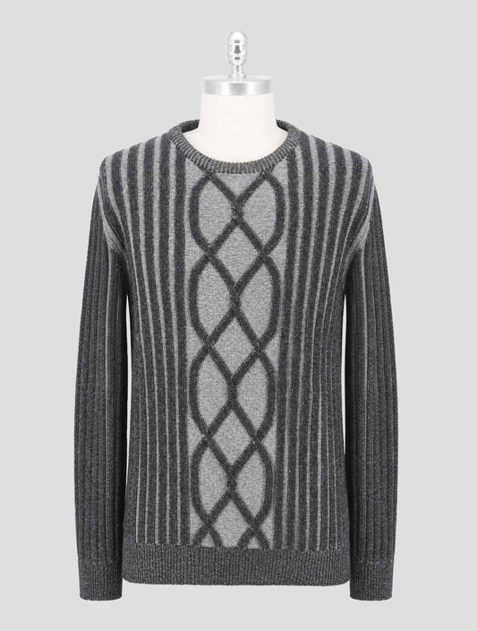 Kiton Knt Gray Virgn Wool Cashmere Sweater Crewneck