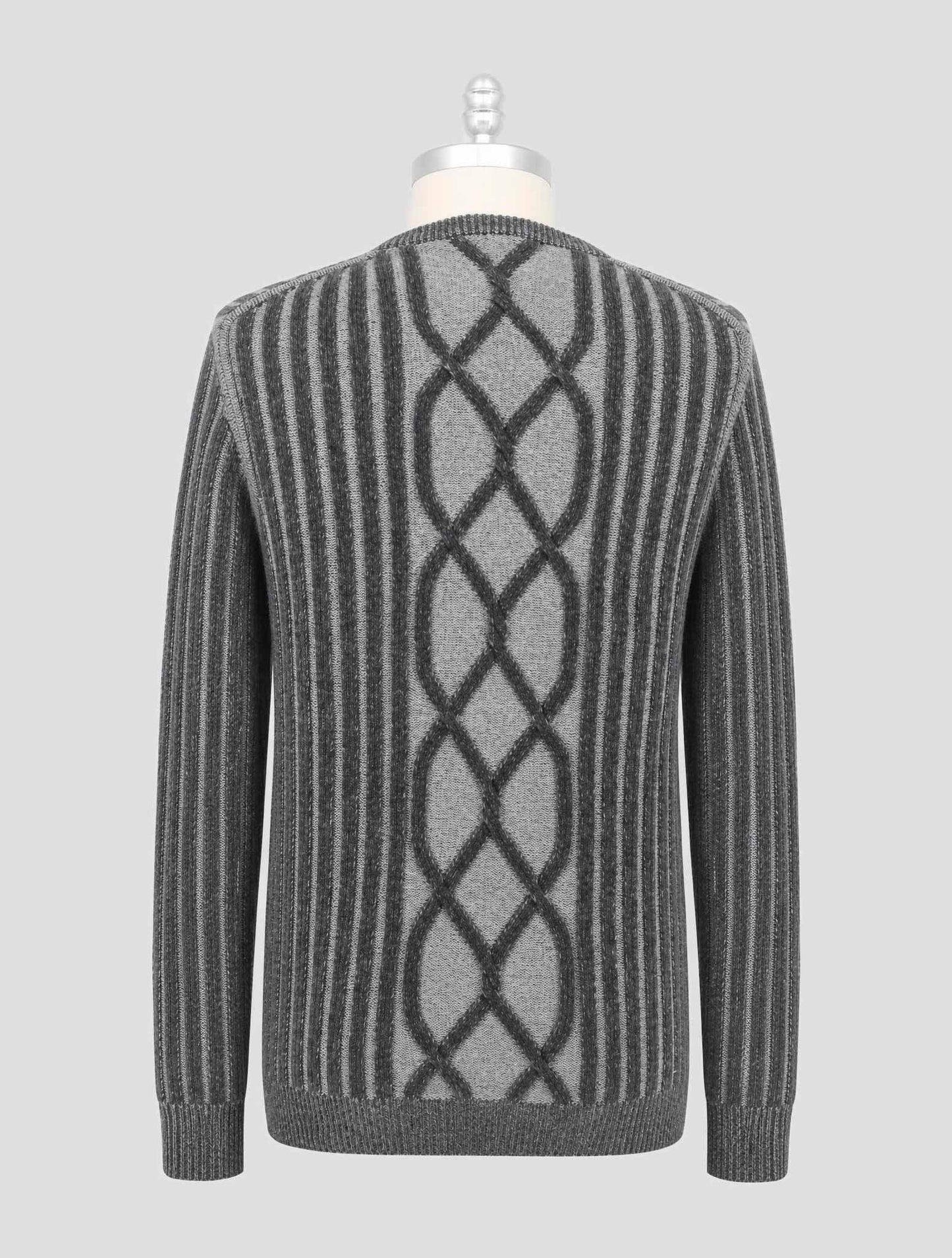 Kiton Knt Gray Virgn Wool Cashmere Sweater Crewneck