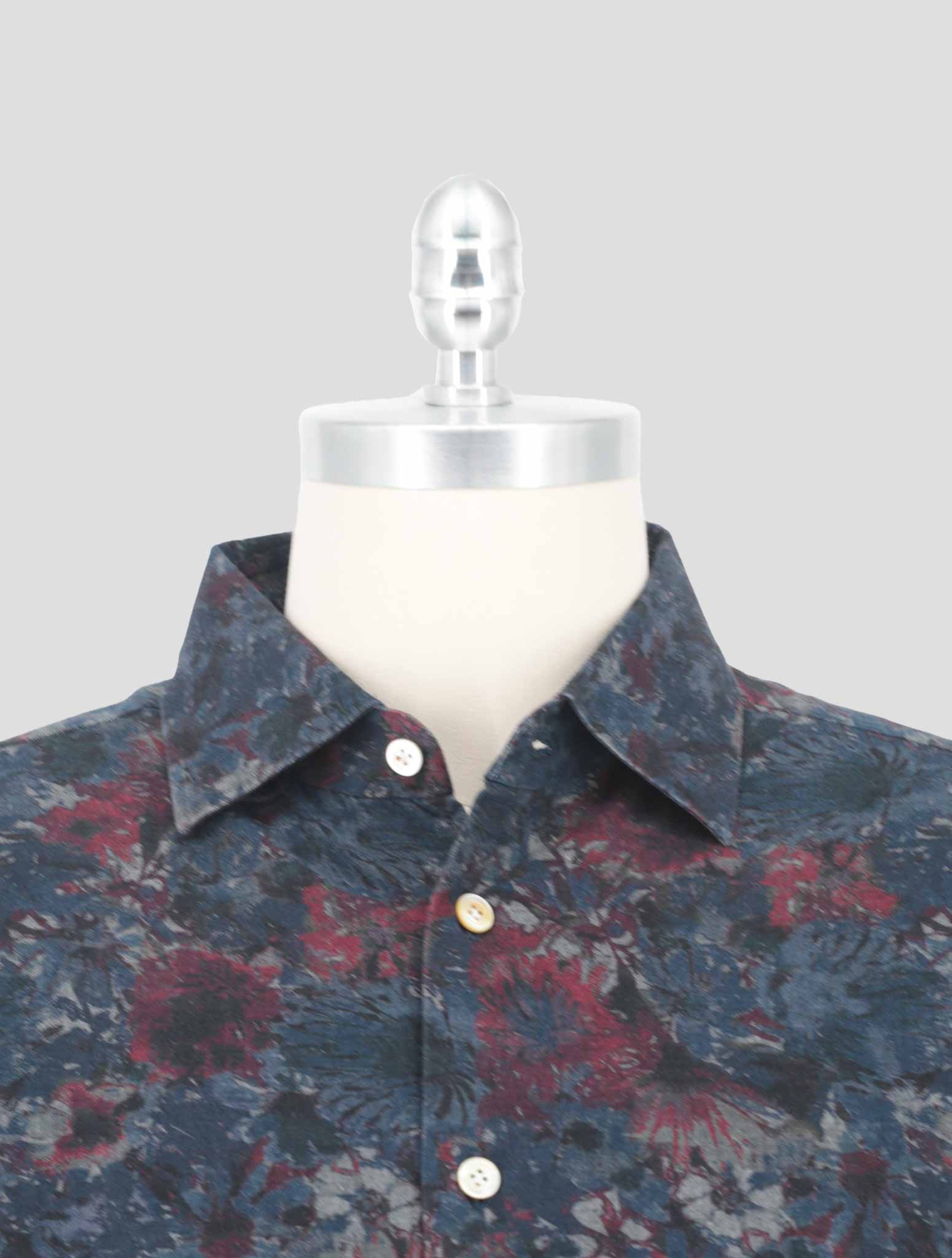 Kiton Blue Cotton Shirt