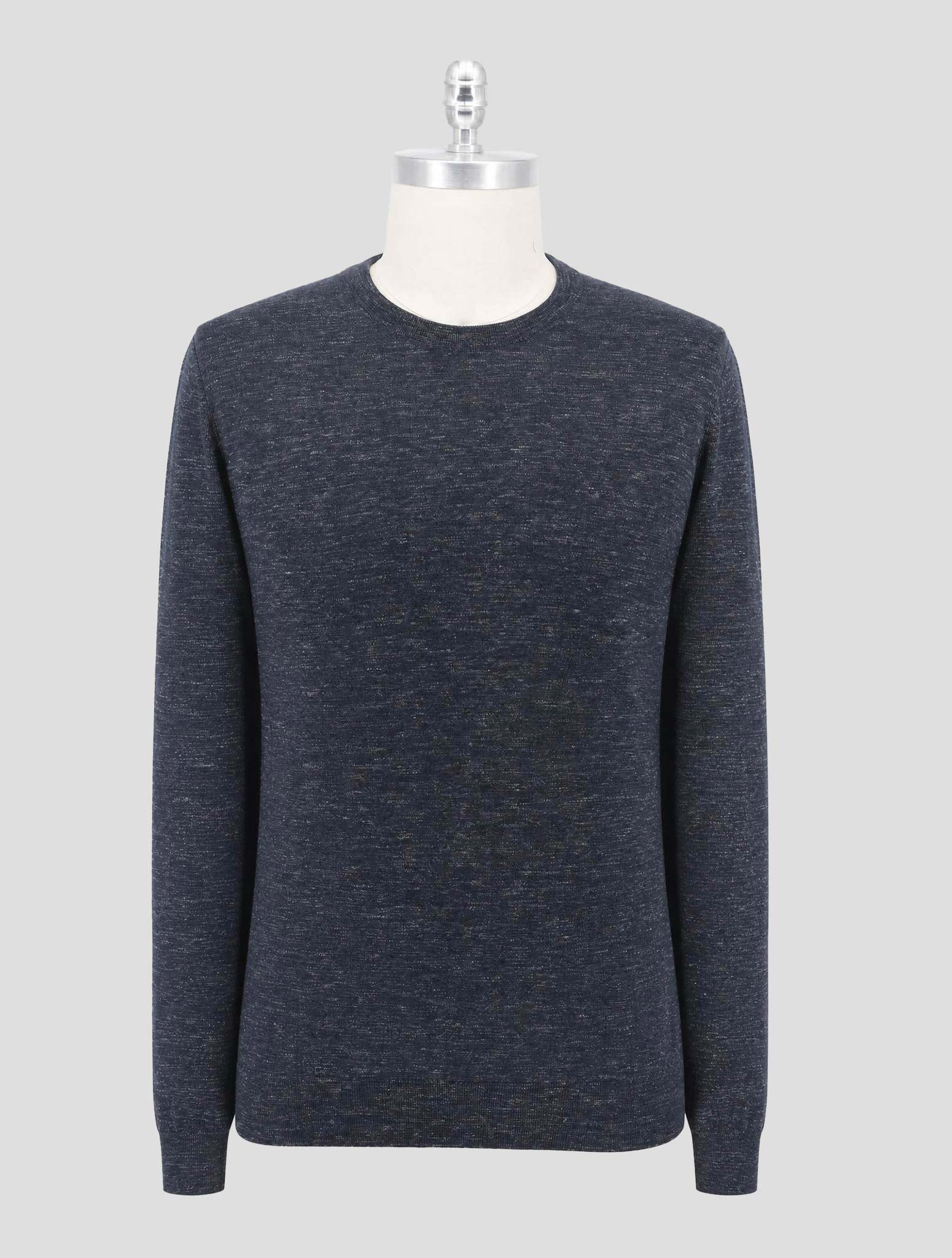 Kiton Blue Cashmere Silk Linen Sweater Crewneck