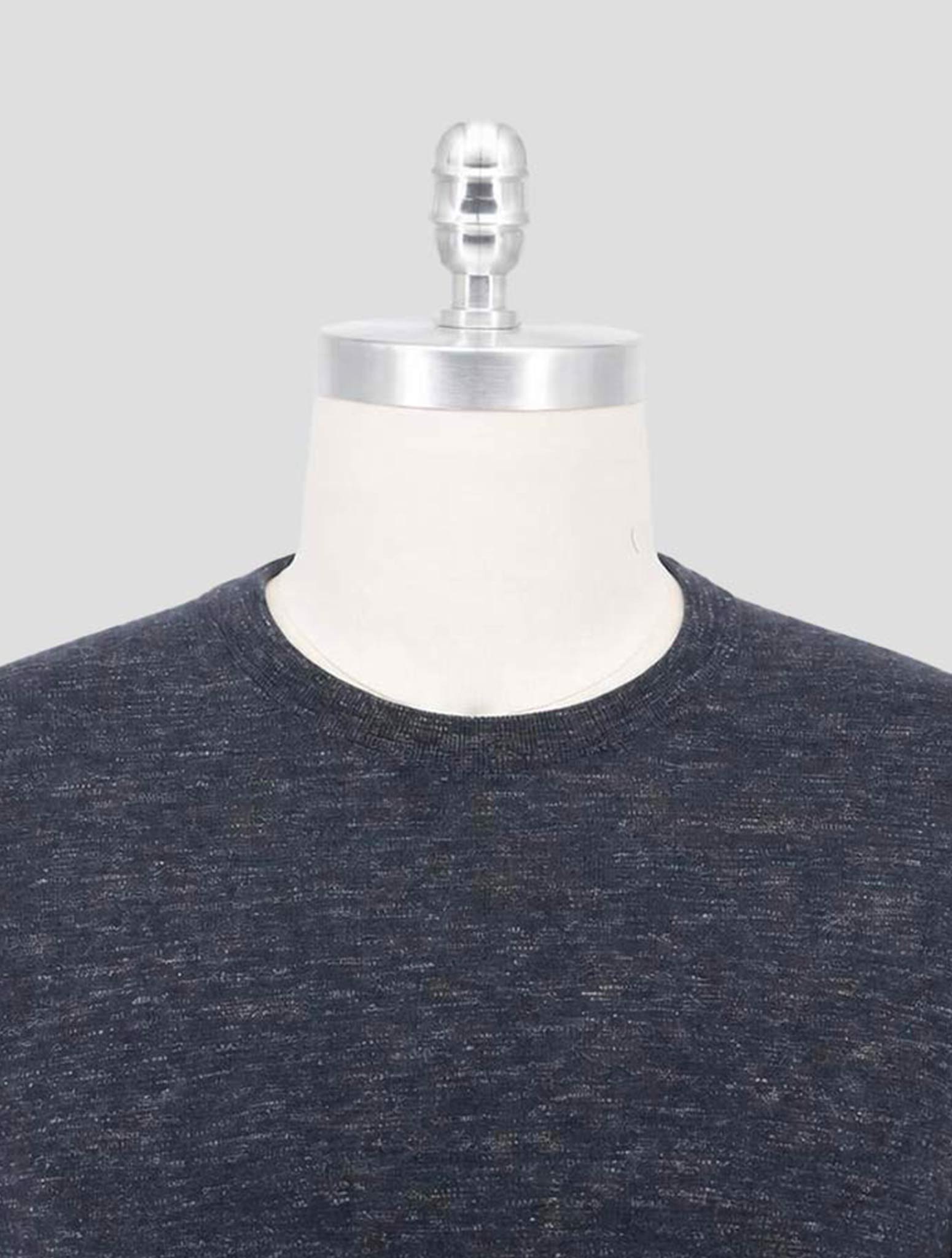 Kiton Blue Cashmere Silk Linen Sweater Crewneck