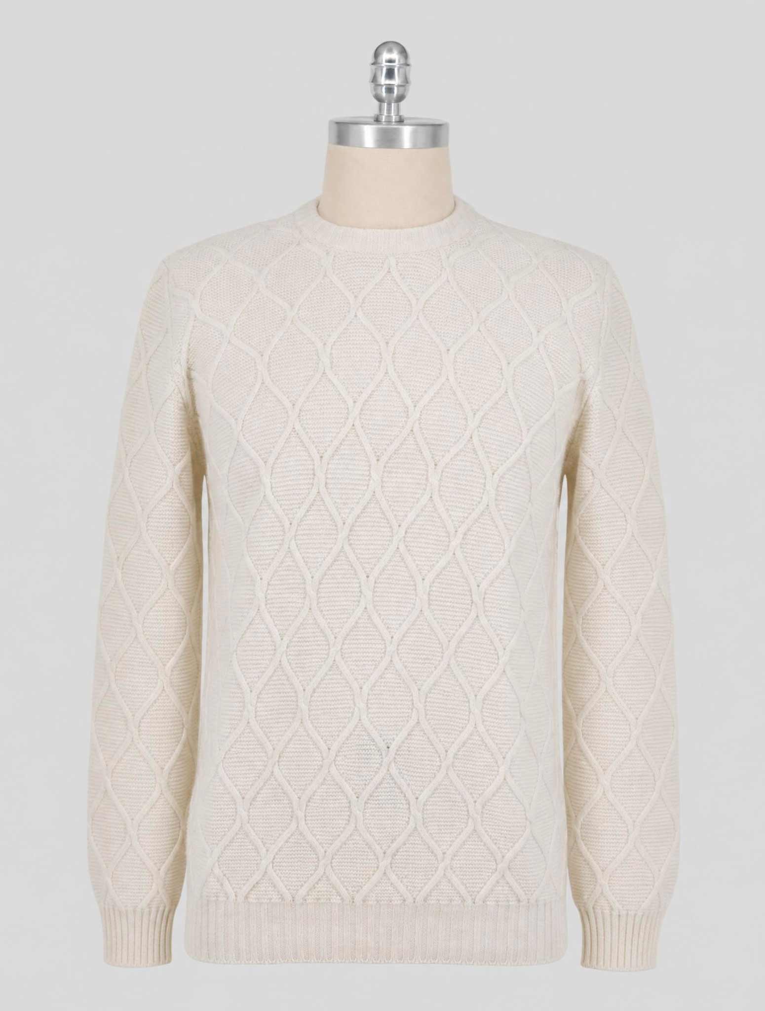 Kiton White Cashmere Sweater Crewneck