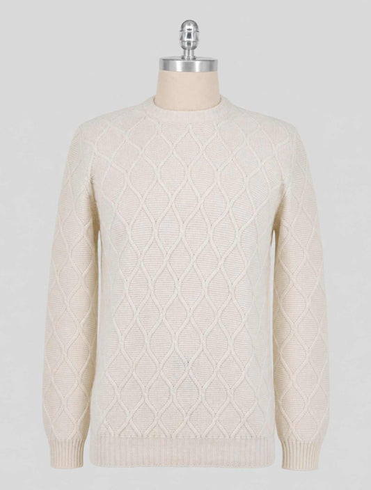 Kiton White Cashmere Sweater Crewneck