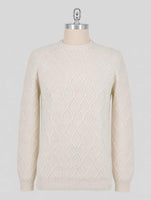 Kiton White Cashmere Sweater Crewneck
