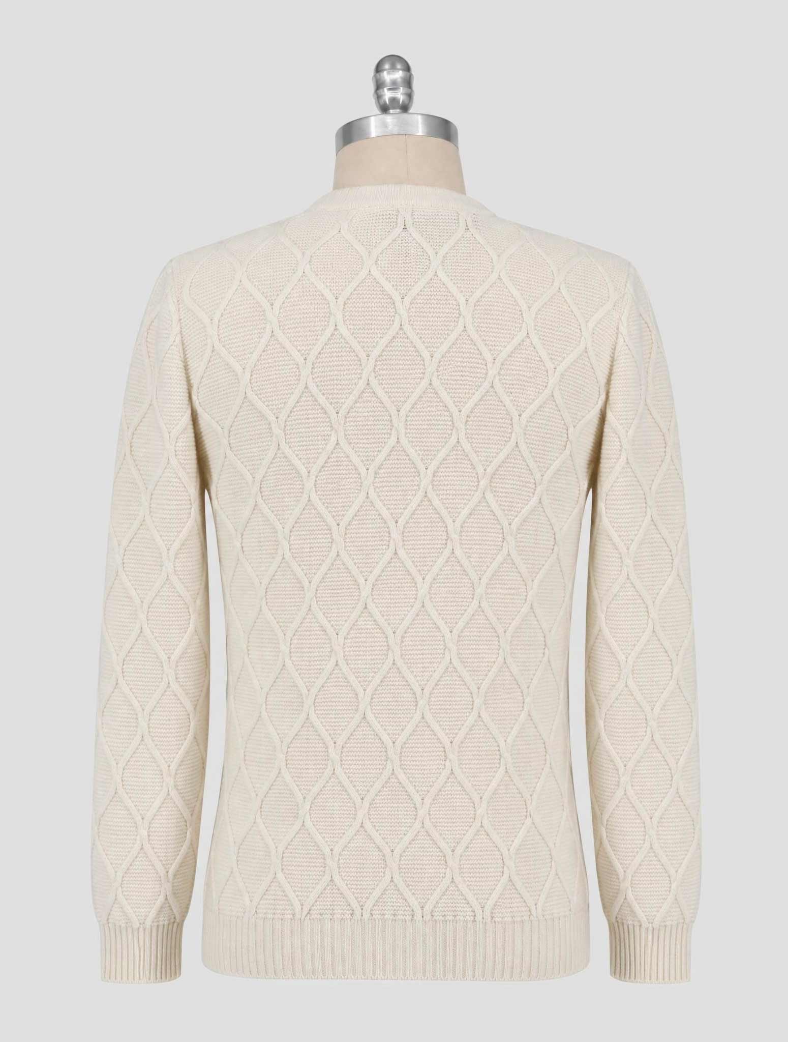 Kiton White Cashmere Sweater Crewneck