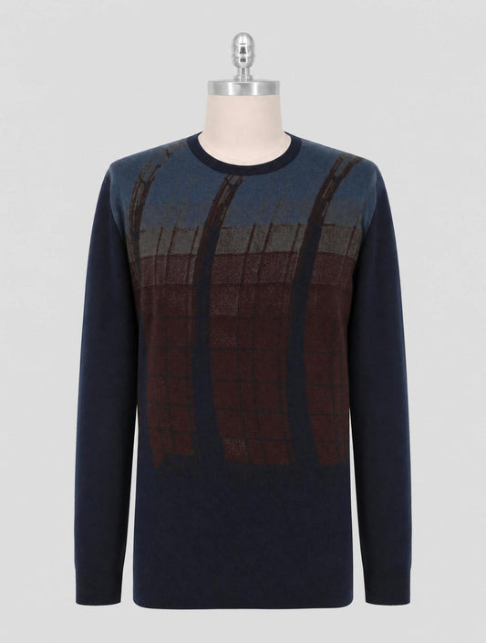 Kiton Multicolor Virgin Wool Cashmere Silk Sweater Crewneck