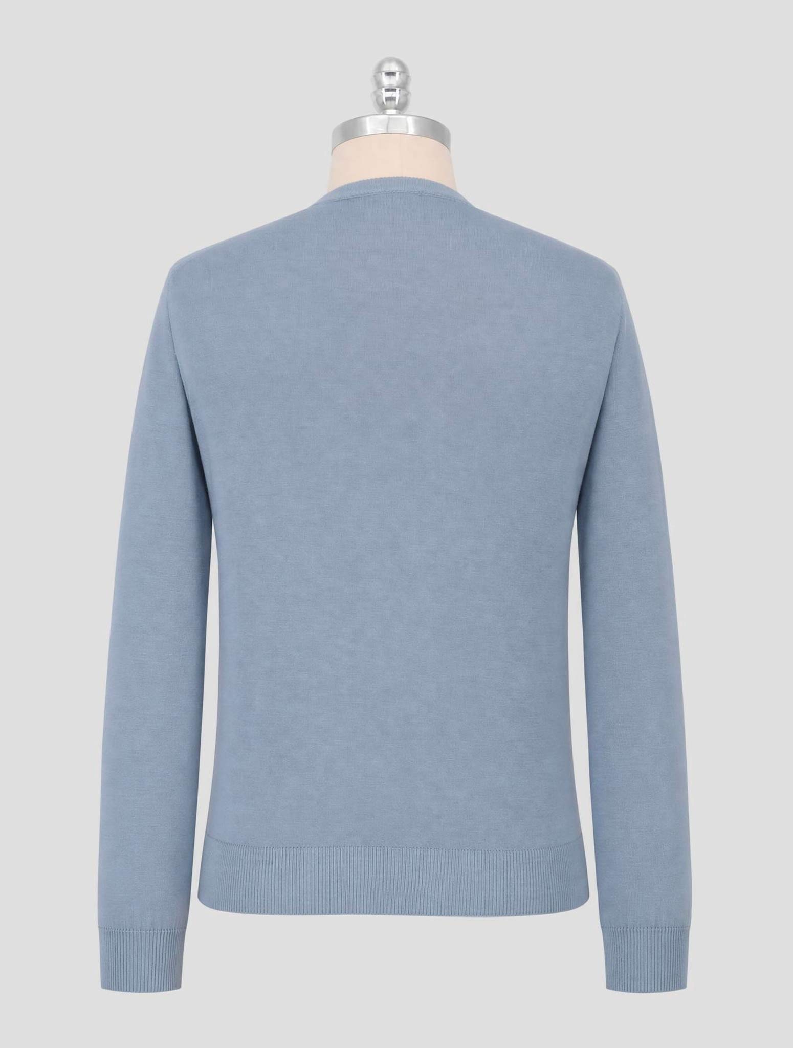 Kiton Light Blue Cashmere Silk Sweater V-Neck
