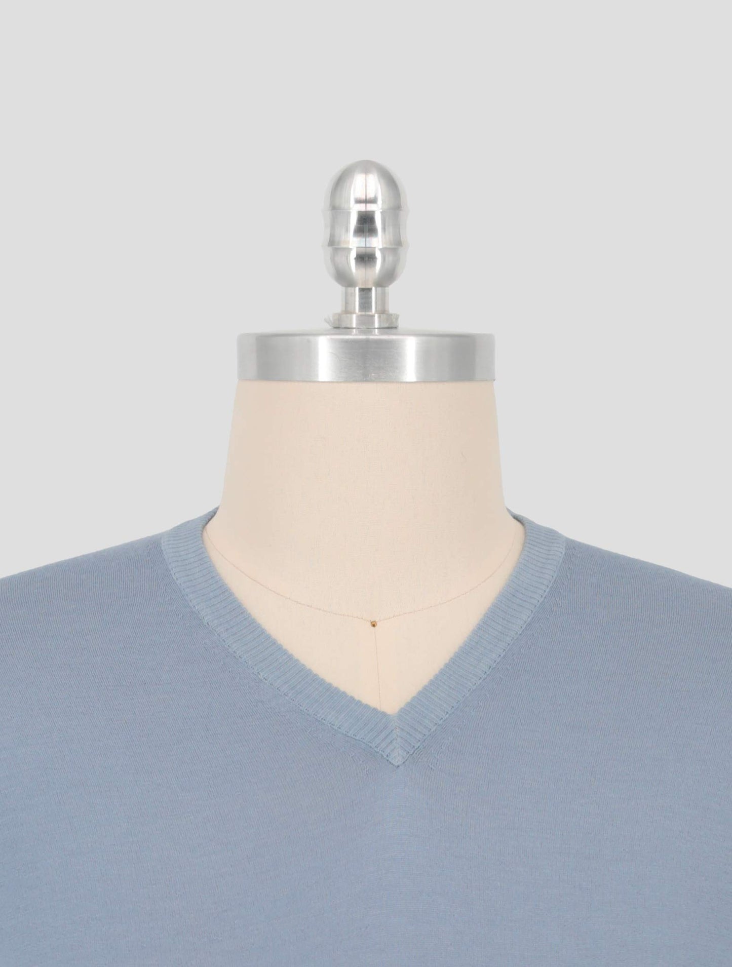 Kiton Light Blue Cashmere Silk Sweater V-Neck