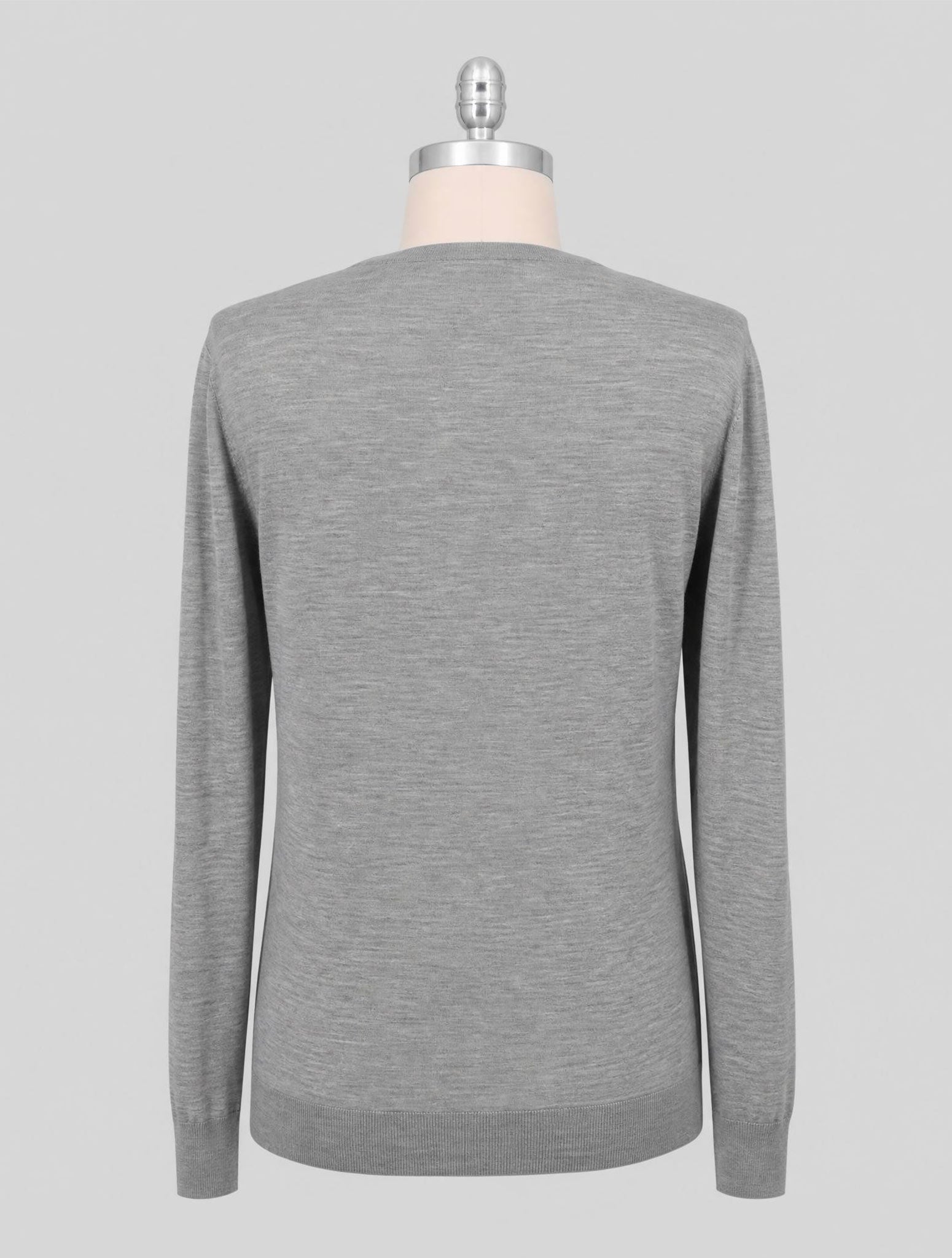 Kiton Gray Wool 14 Micron Sweater V-Neck