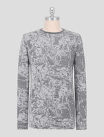 Kiton Gray White Cashmere Sweater Crewneck