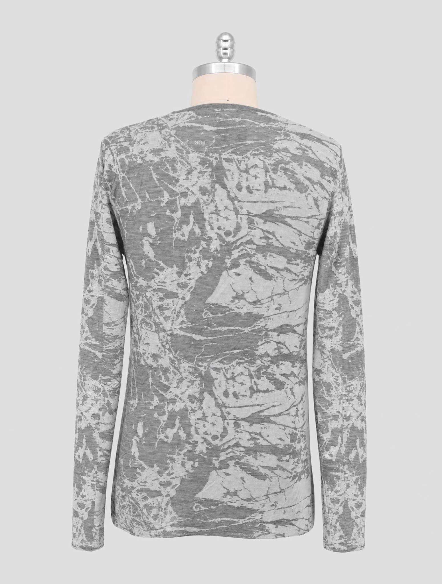 Kiton Gray White Cashmere Sweater Crewneck