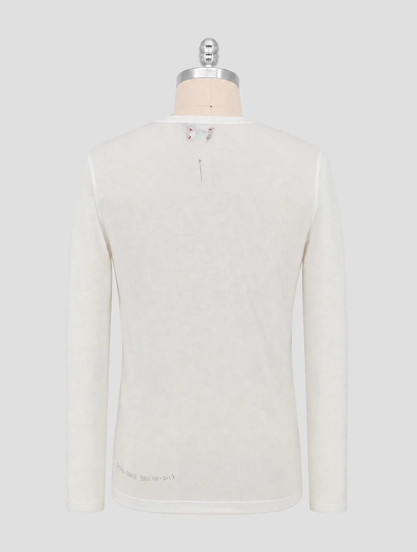Kiton White Gray Cotton Sweater Crewneck