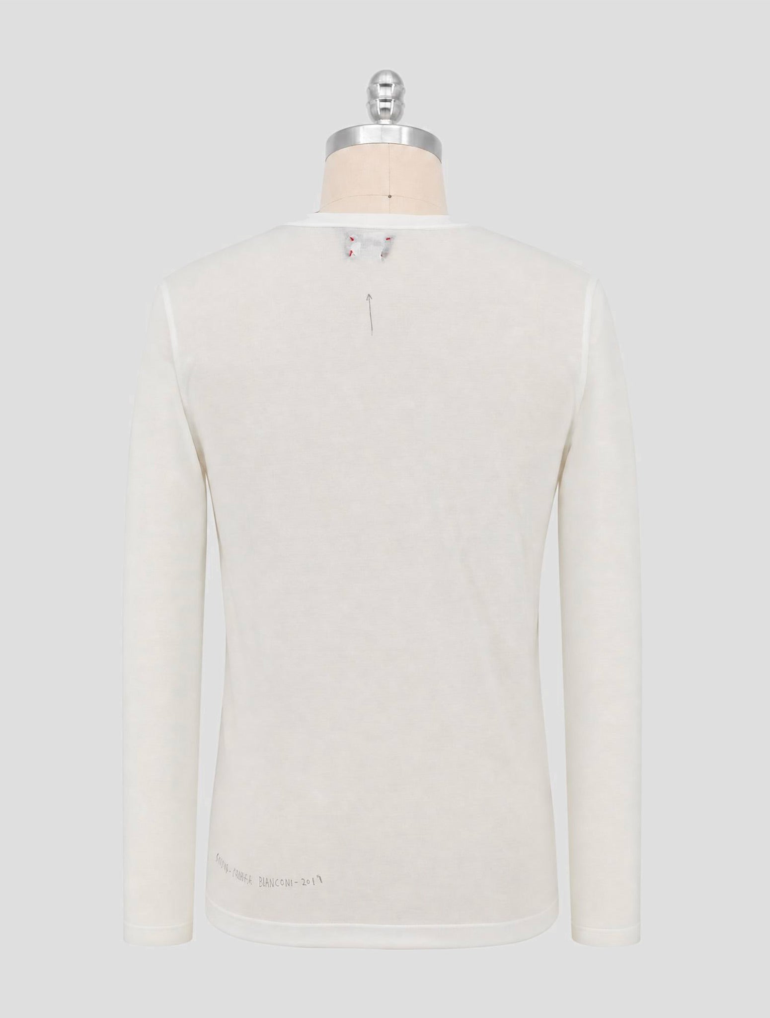 Kiton White Gray Cotton Sweater Crewneck