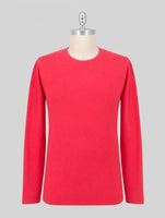 Kiton Red Cashmere Cotton T-Shirt Long Sleeve