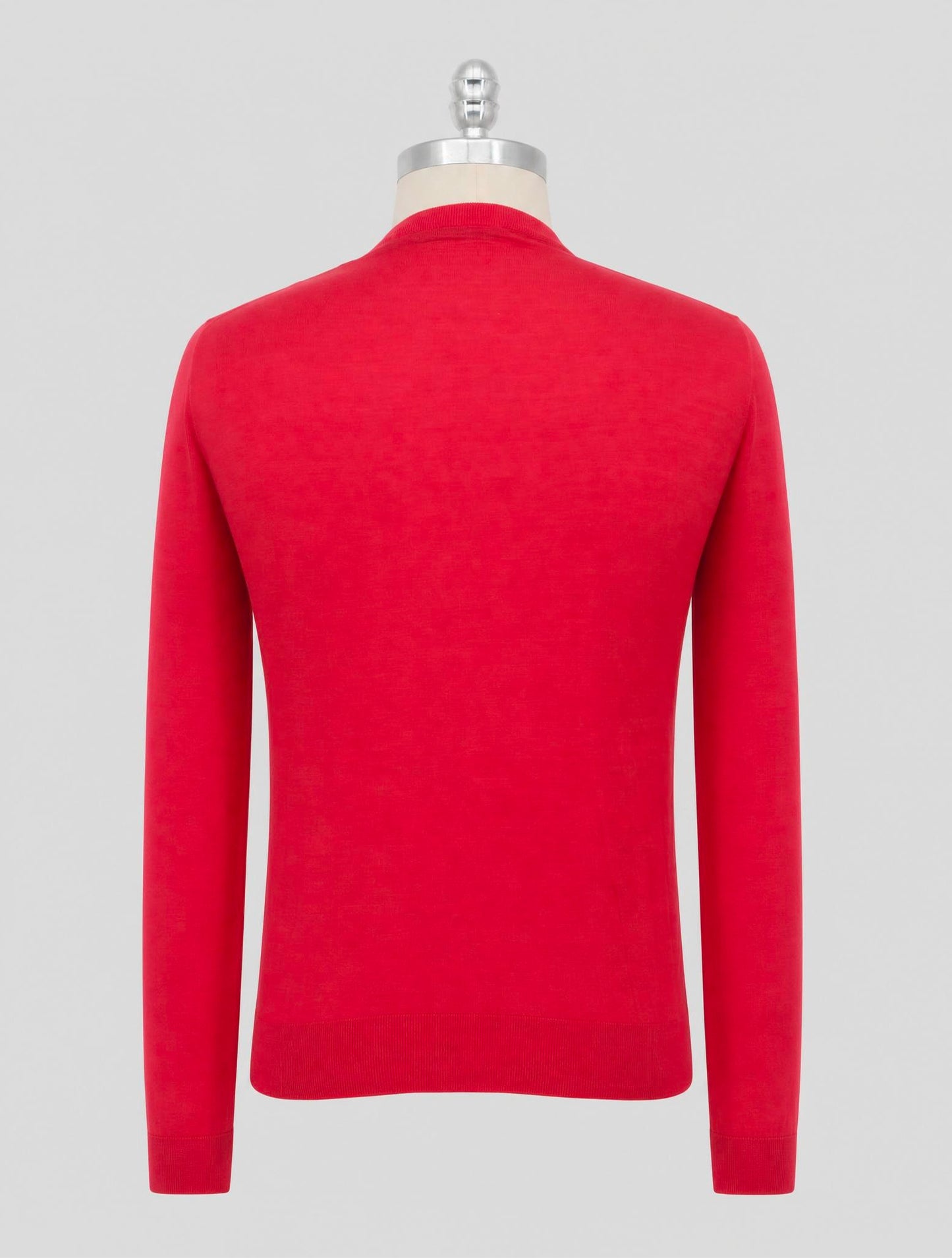 Kiton Red Wool 14 Micron Sweater V-Neck