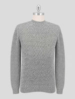 Kiton Gray Cotton Linen Sweater Crewneck