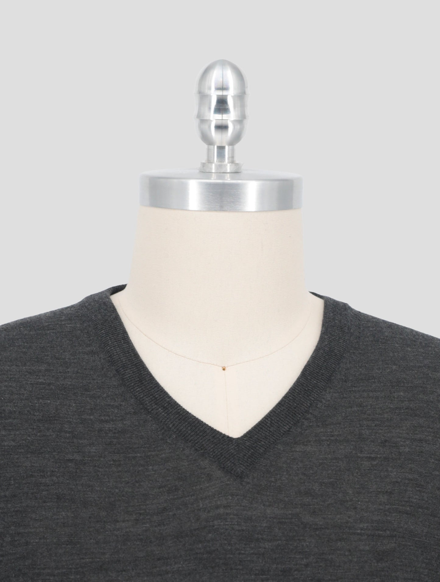 Kiton Gray Wool Diamante Blu Sweater V-Neck