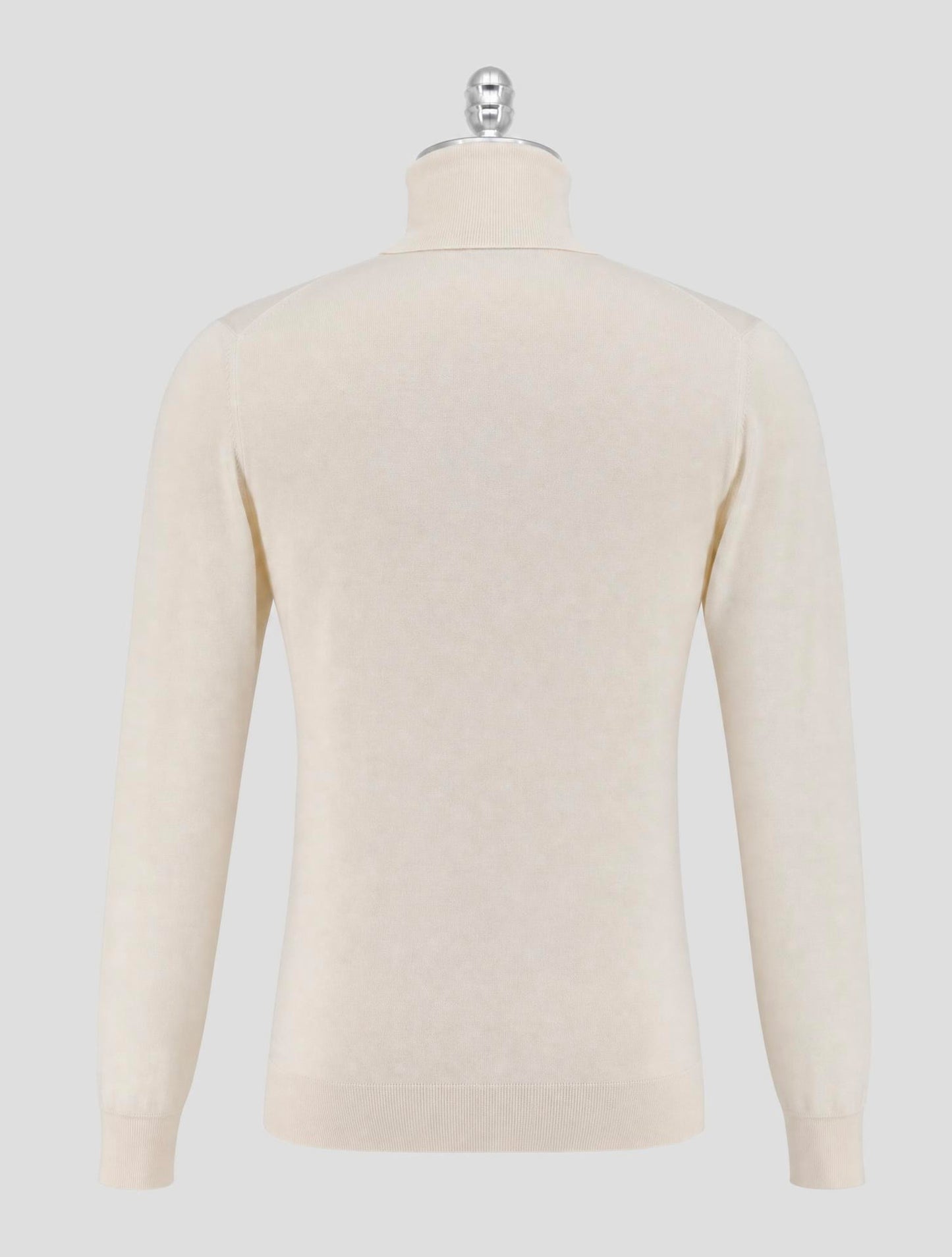 Kiton White Silk Cashmere Linen Sweater Turtleneck