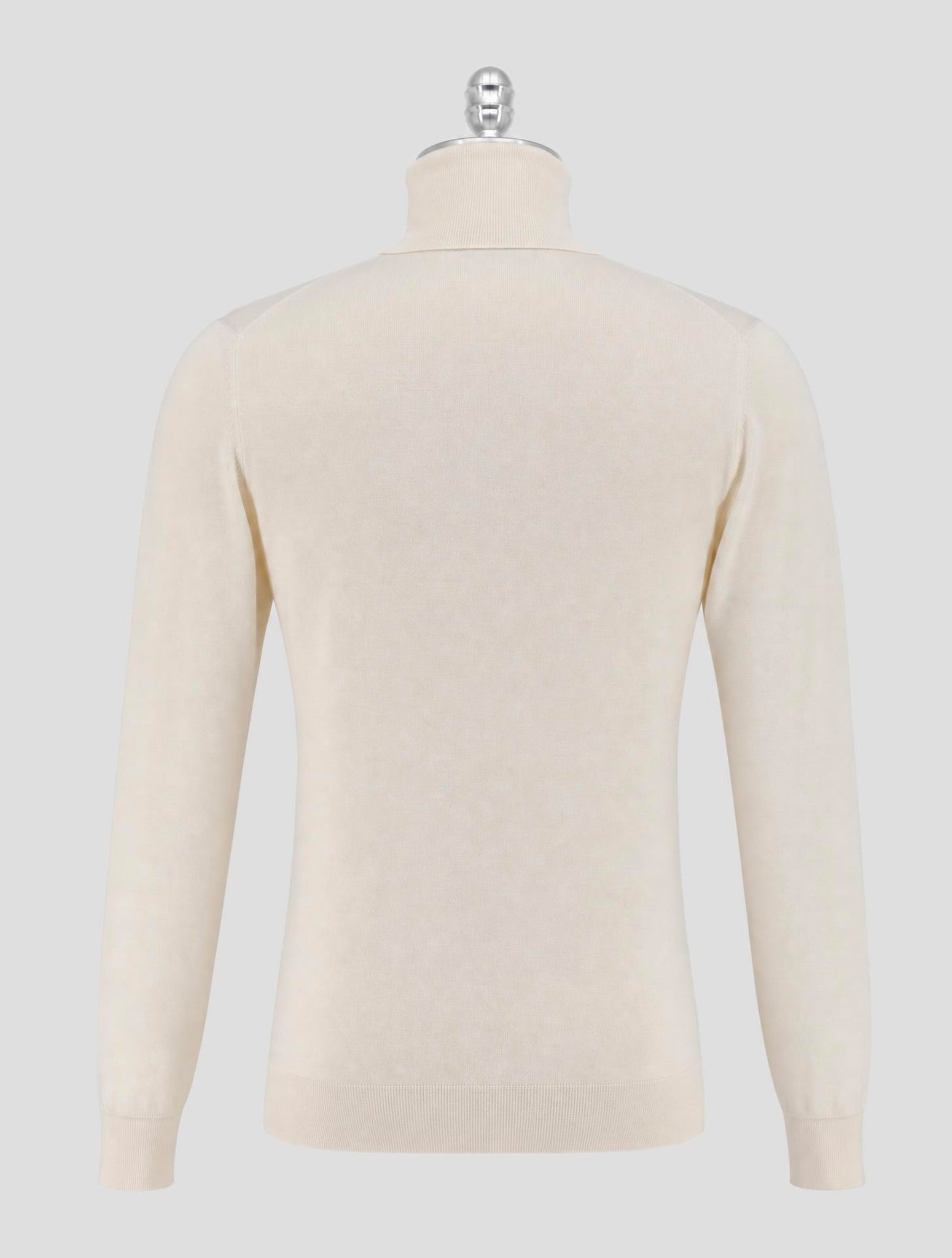 Kiton White Silk Cashmere Linen Sweater Turtleneck