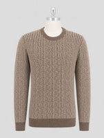 Kiton Green Beige Cashmere Sweater Crewneck