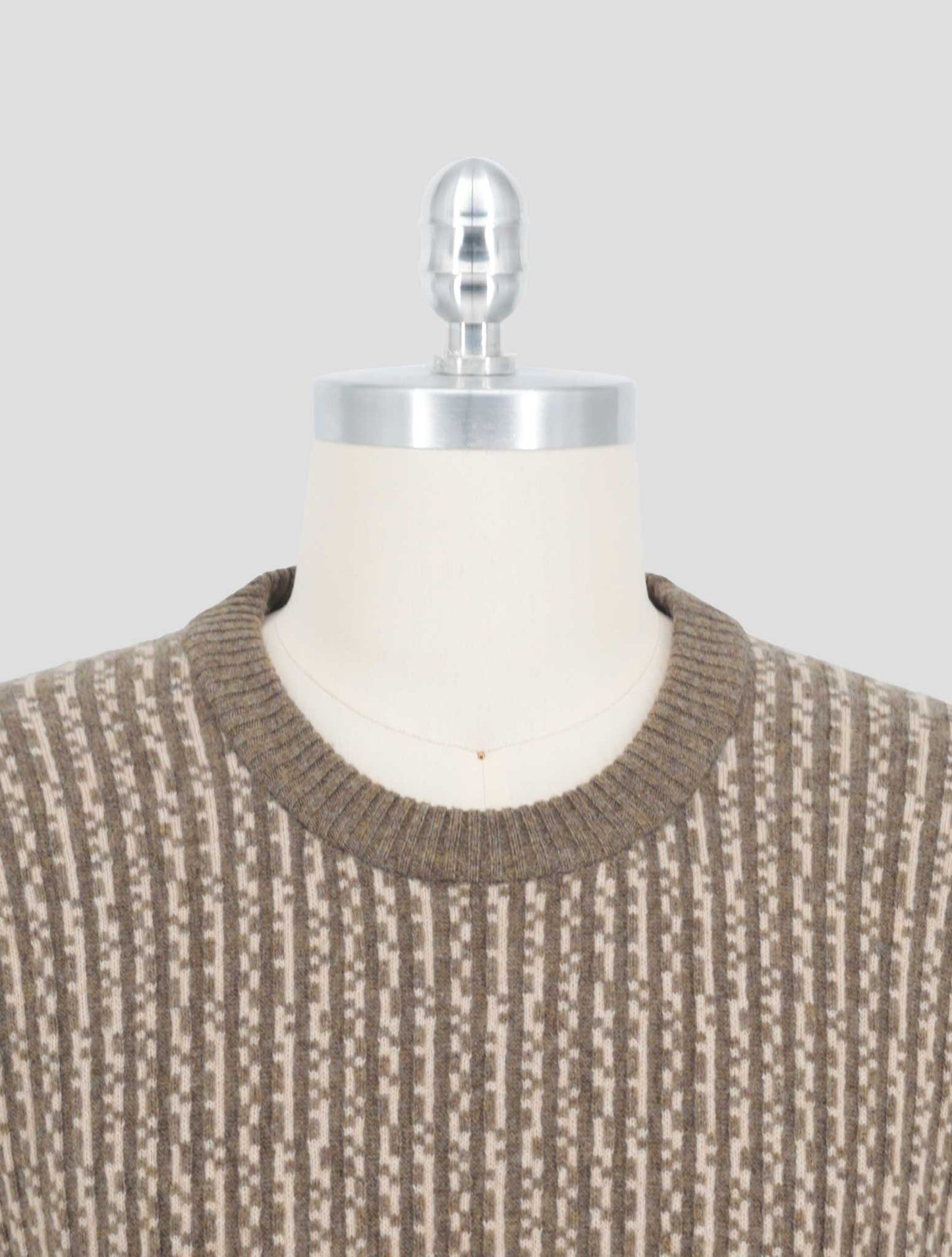 Kiton Green Beige Cashmere Sweater Crewneck