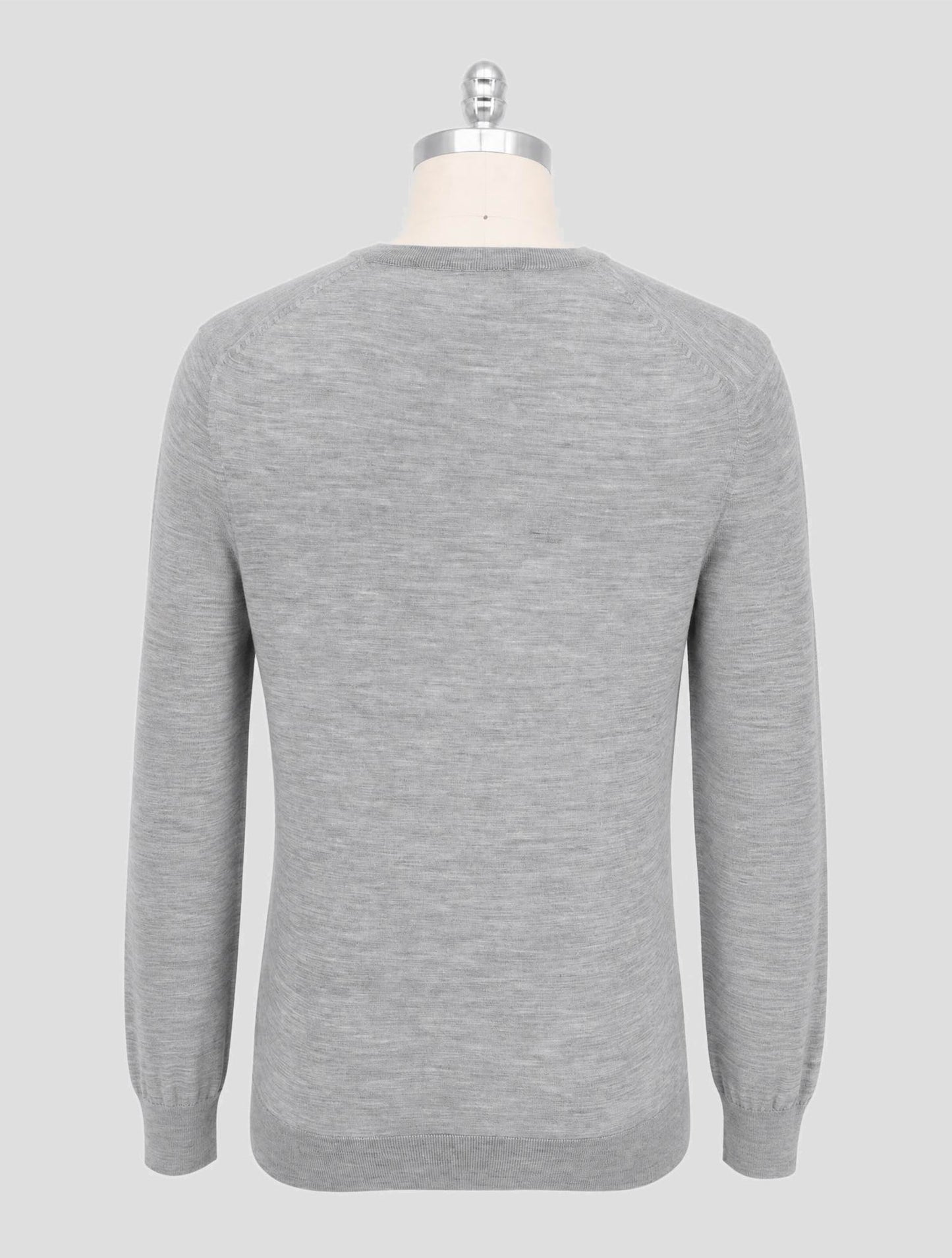 Kiton Gray Wool 14 Micron Sweater V-Neck