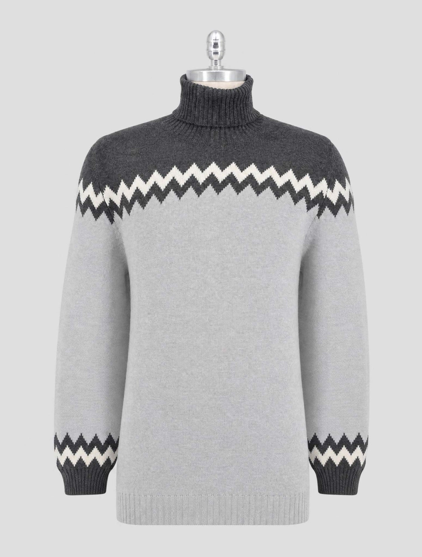 Kiton Gray Cashmere Sweater Turtleneck