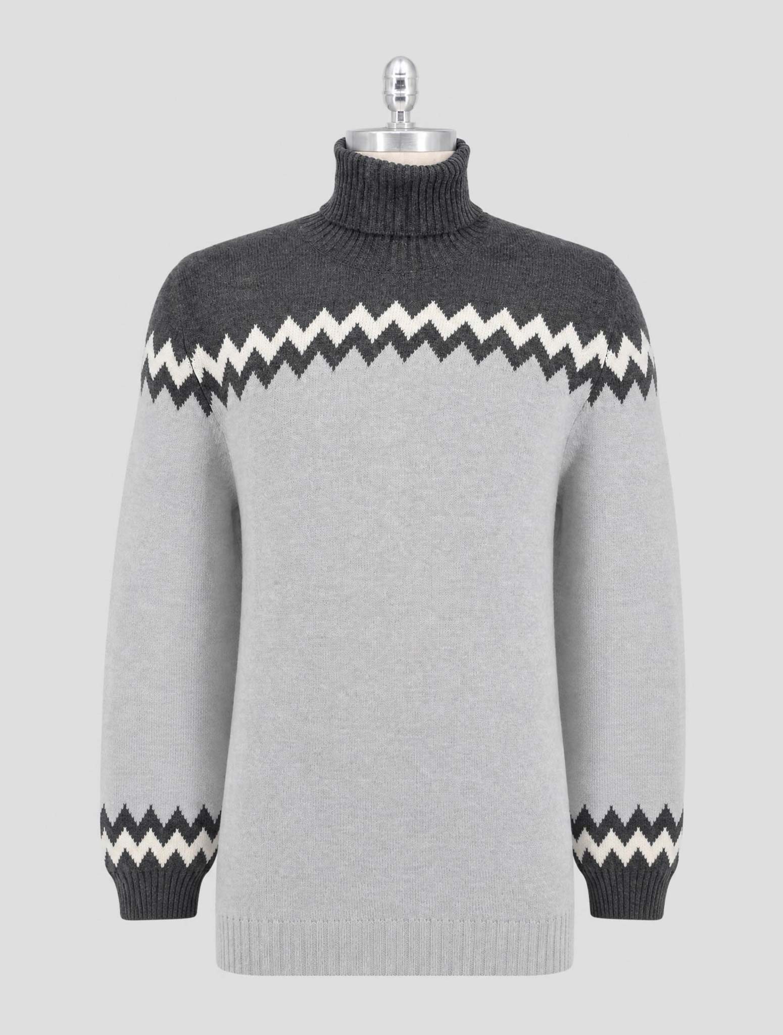 Kiton Gray Cashmere Sweater Turtleneck