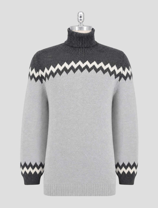 Kiton Gray Cashmere Sweater Turtleneck