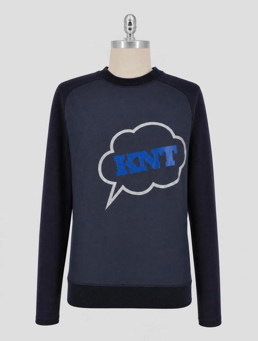 Kiton Knt Blue Cotton  Sweater Hoodie
