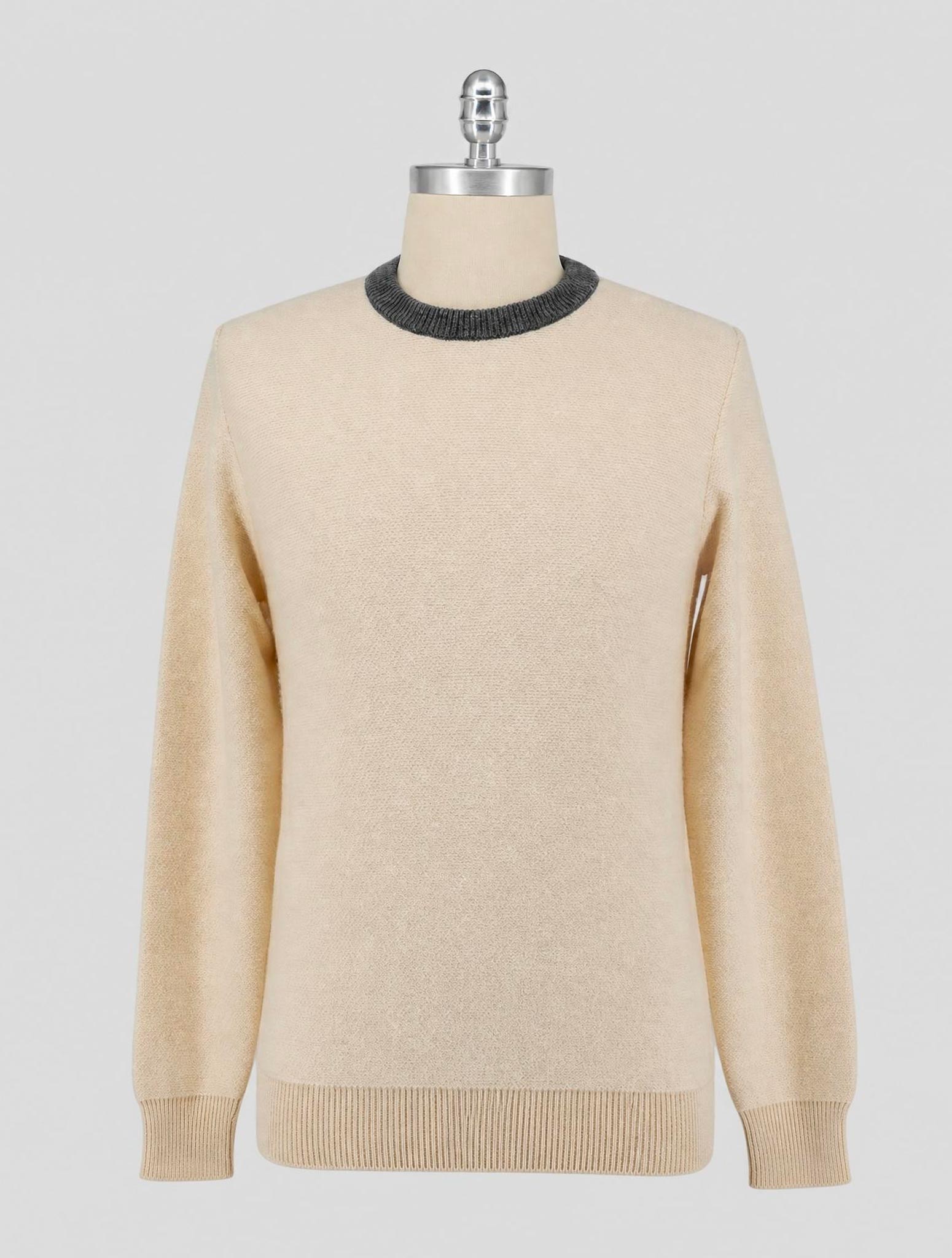 Kiton White Cashmere Sweater Crewneck