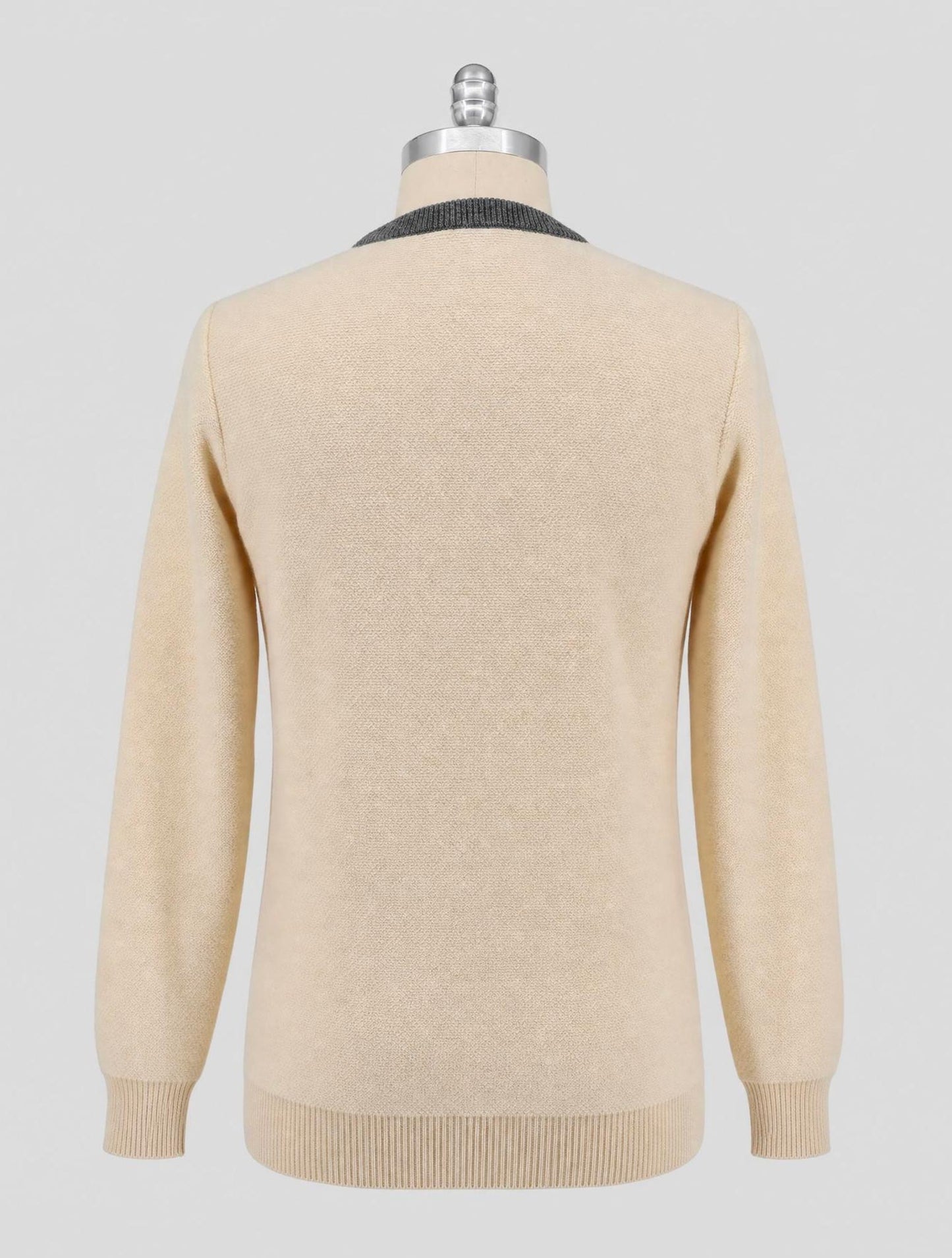 Kiton White Cashmere Sweater Crewneck