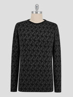 Kiton Black Gray Cashmere Wool Sweater Crewneck