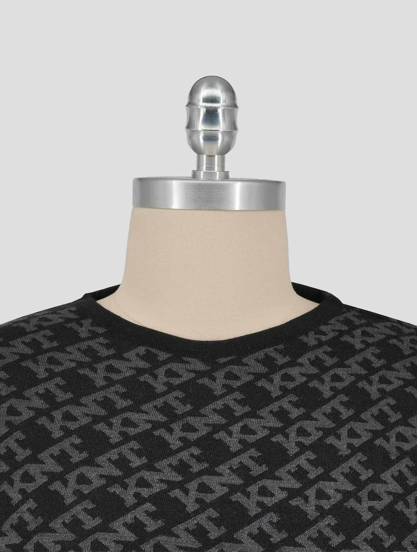 Kiton Black Gray Cashmere Wool Sweater Crewneck