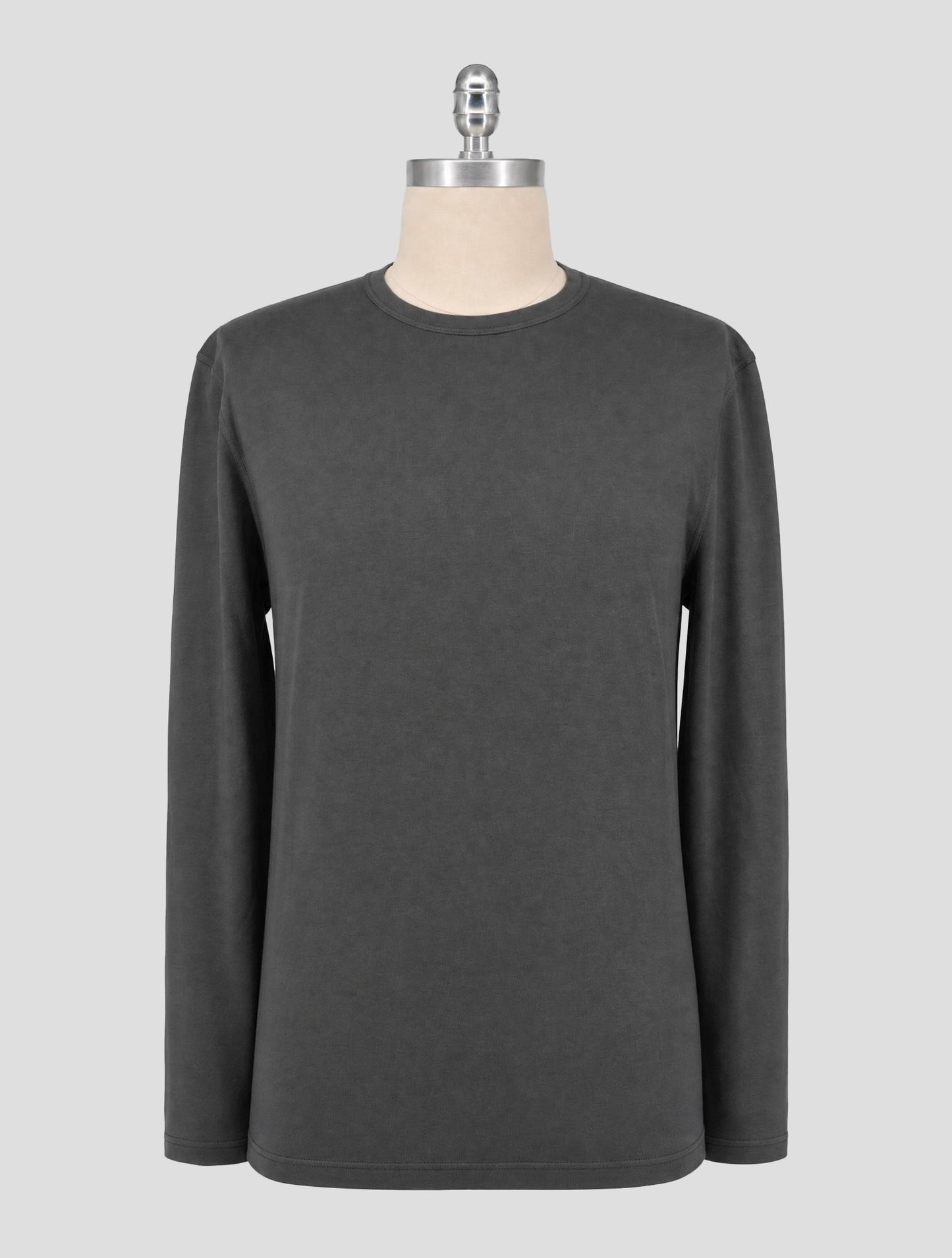 Kiton Gray Cotton Cashmere Sweater Crewneck