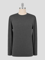 Kiton Gray Cotton Cashmere Sweater Crewneck