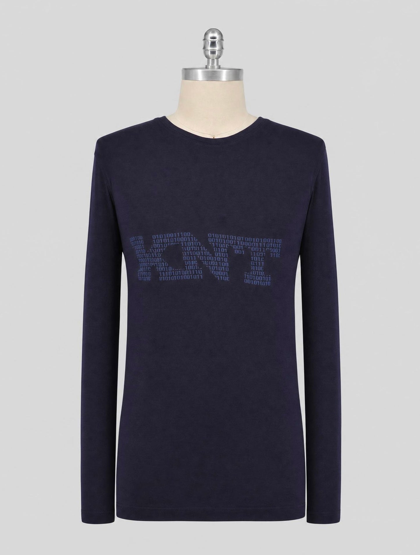 Kiton Knt Blue Cotton Sweater Crewneck