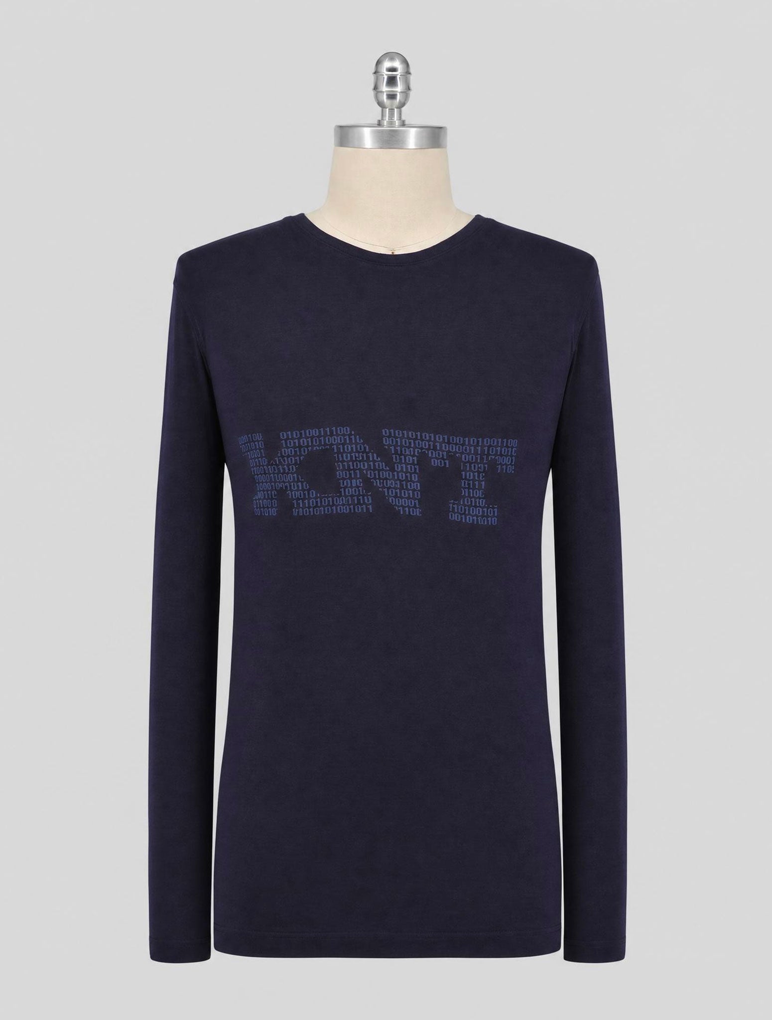 Kiton Knt Blue Cotton Sweater Crewneck