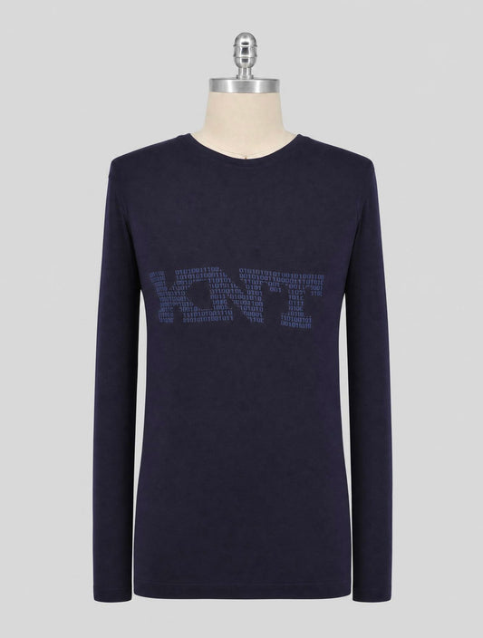 Kiton Knt Blue Cotton Sweater Crewneck