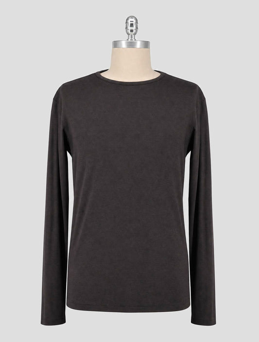 Kiton Brown Cashmere Silk Sweater Crewneck
